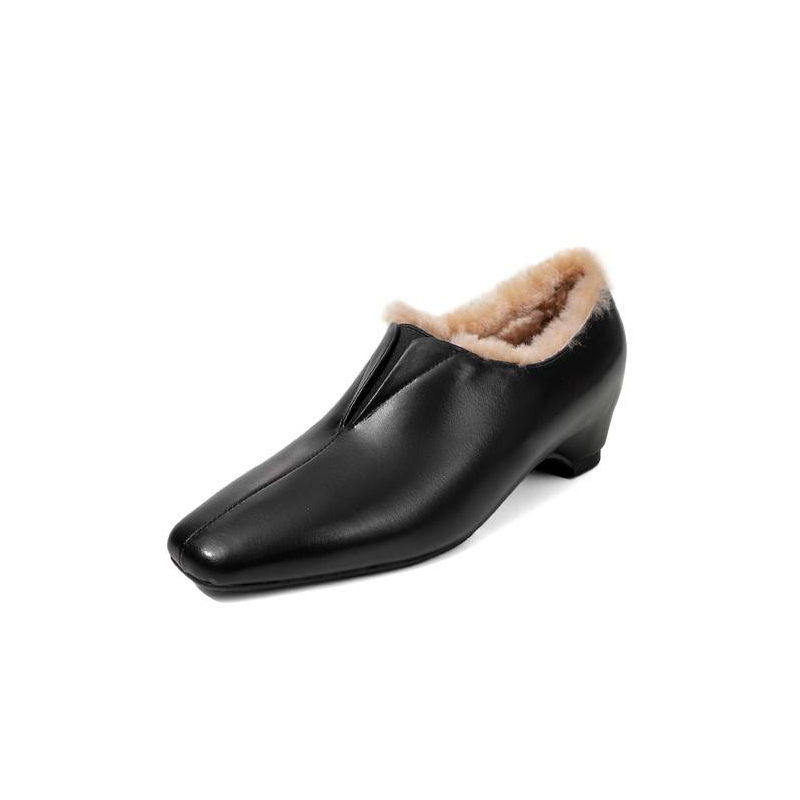 4.5cmの小さなレザーシューズ・ウールライニング・高甲高対応・アーチサポート付き