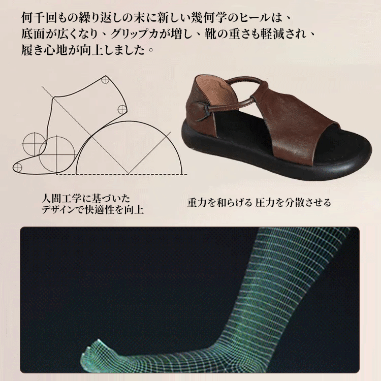 レディースソフトソールレトロサンダル - 1010244571 - emiwalk