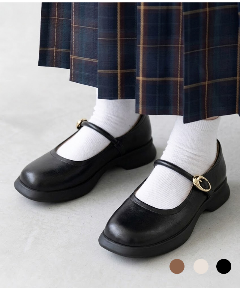 本革 メリージェーン パンプス ストラップ 痛くない 2.5cm 日本監修