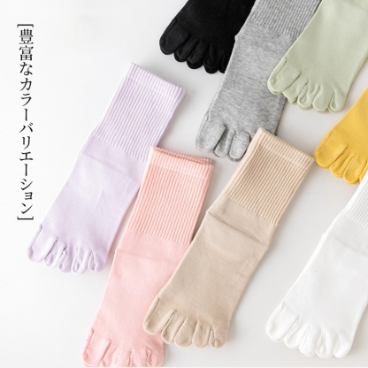 豊富なカラーバリエーション 100%コットン五本指ソックス全8色のラインナップ