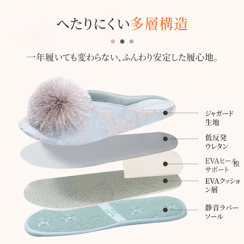 Emiwalk ジャカード サイレント スリッパ - 1011118810 - emiwalk