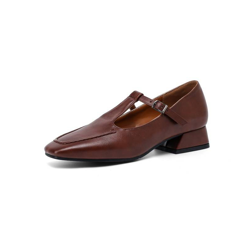 Eフレンチスクエアトゥレトロパンプス