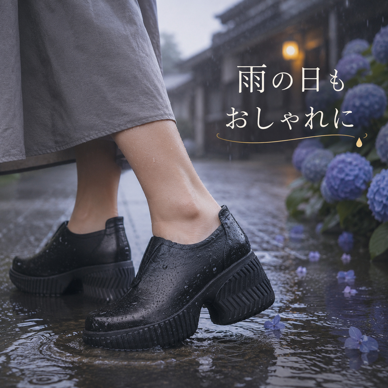 【当店売れ筋】「7.5cmヒール」厚底クッション・軽量・撥水◎ 梅雨に最適・幅広/甲高OK｜emiwalk