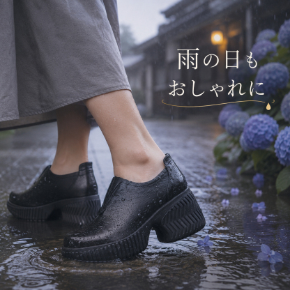 【当店売れ筋】「7.5cmヒール」厚底クッション・軽量・撥水◎ 梅雨に最適・幅広/甲高OK｜emiwalk