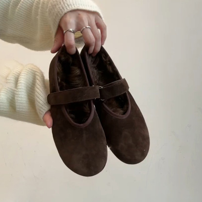 日系レトロなマリージェーンシューズ｜マジックテープデザイン、裏起毛で暖かい