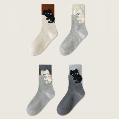 【ねむねこシリーズ】10A級 抗菌コットンソックス（4足セット） - 1011255964 - emiwalk