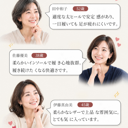 シワ加工シープスキン太ヒールカジュアルシューズ