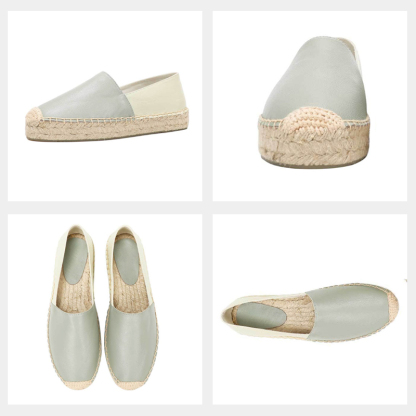 厚底のスリッポンタイプ・麦わらサンダル