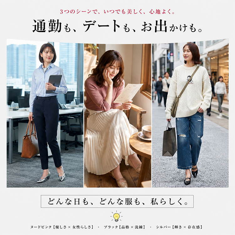 【大人気】約 5cm ブロックヒール ダブルストラップポインテッドトゥマリージェーン 本革鏡面エナメル ヌードピンク / ブラック / シルバー 3 色展開 静音滑り止めラバーソール 痛くなりにくい 脱げにくい 少女心を持ち続ける大人の女性向け 通勤・パーティー・デイリー兼用レディースパンプス