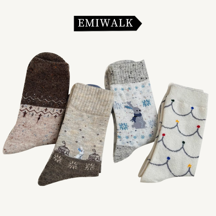 【クリスマス風】秋冬用 あたたかクリスマスソックス-emiwalk