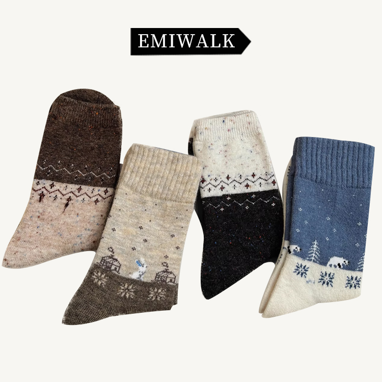 【クリスマス風】秋冬用 あたたかクリスマスソックス-emiwalk