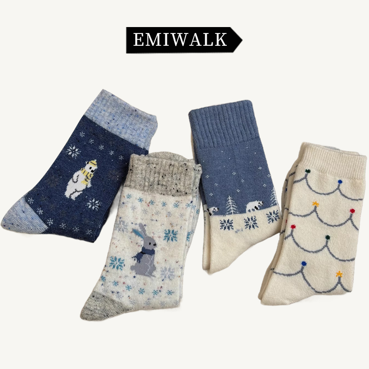 【クリスマス風】秋冬用 あたたかクリスマスソックス-emiwalk