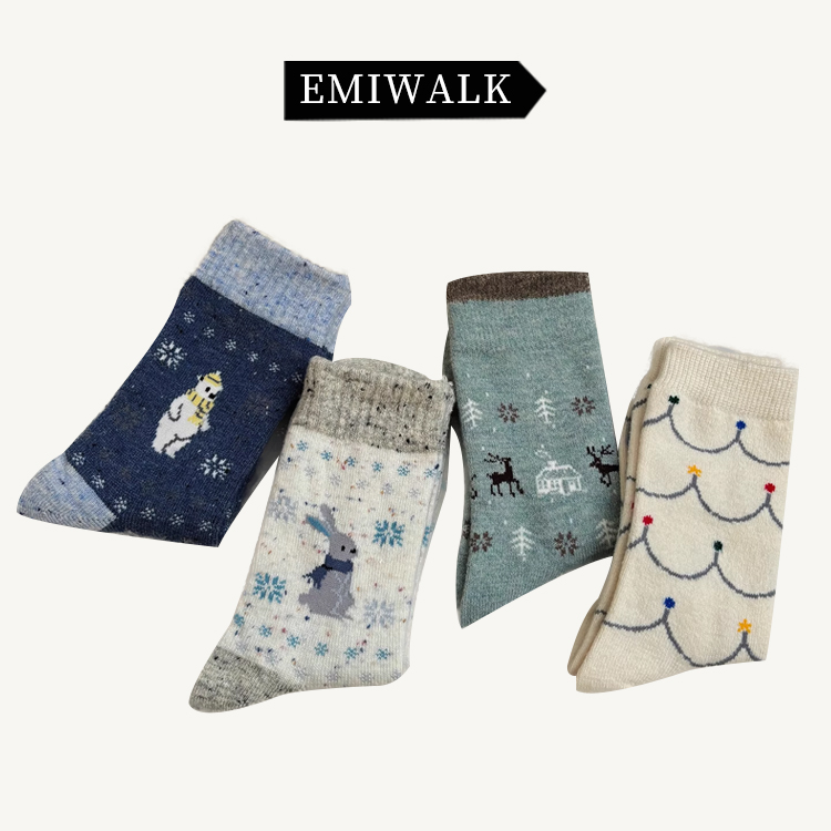 【クリスマス風】秋冬用 あたたかクリスマスソックス-emiwalk