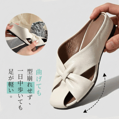 Emiwalk クロスデザイン シークレットヒール ミュールサンダル