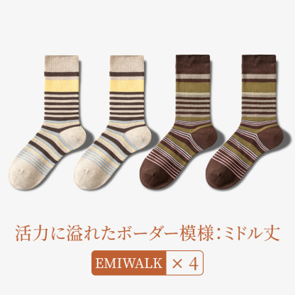 秋冬向けレディース ブラウン系あったかソックス