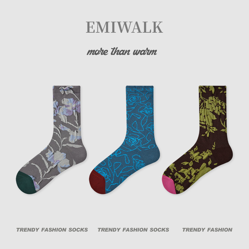 チェックドット柄ソックス-emiwalk