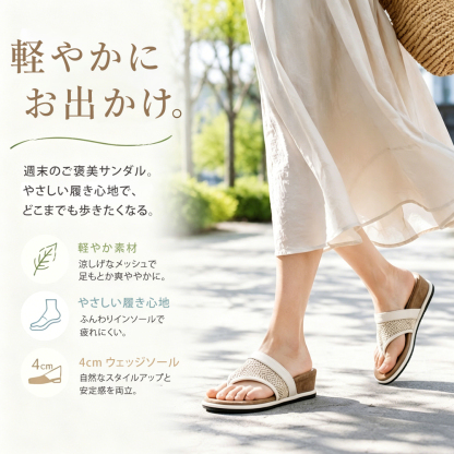 厚底ウェッジサンダル