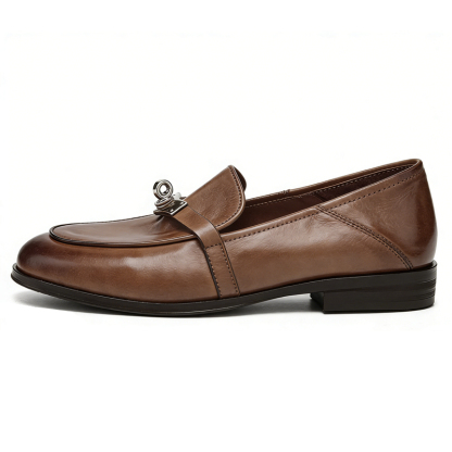 レトロ金具付きローファー｜牛革使用・クラシックフォルムの通勤シューズ・長時間履いても疲れにくい