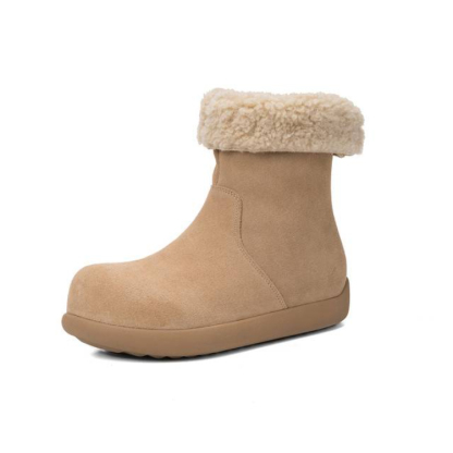 1足2WAY｜牛スエードボアショートブーツ｜滑り止め＆防水 - 1011404963 - emiwalk