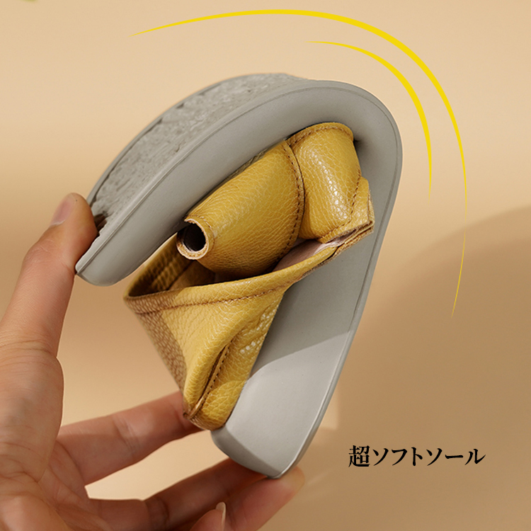 レザー製のフラットオープントゥサンダル - 1010125598 - emiwalk