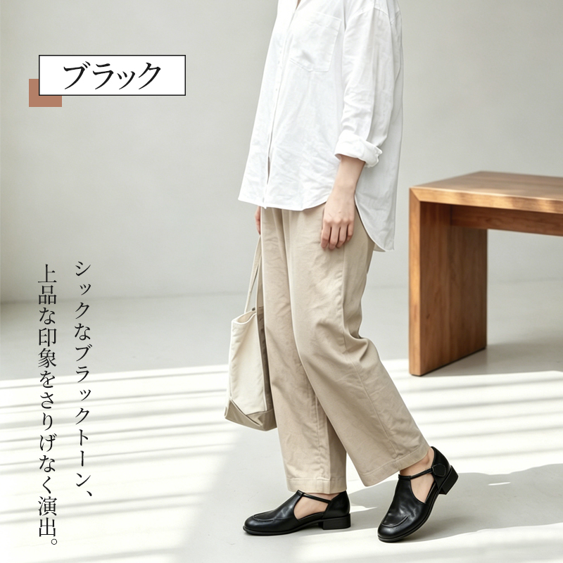 レトロ風つま先カバーローヒールサンダル