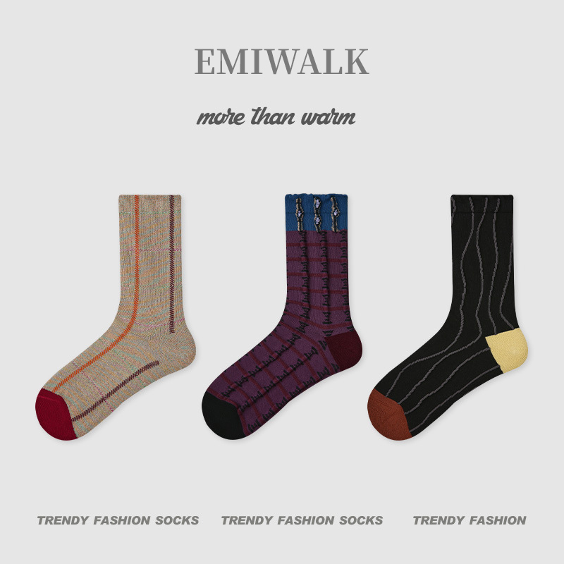 チェックドット柄ソックス-emiwalk