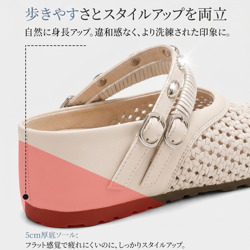 SL-E编织厚底包头半拖鞋
