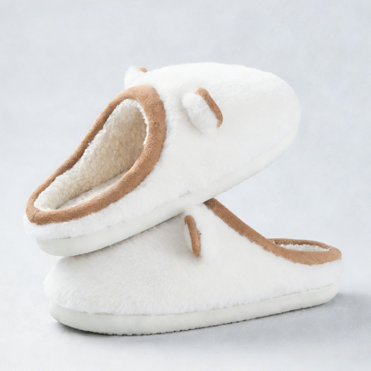 かわいい起毛仕様の保温ルームシューズ