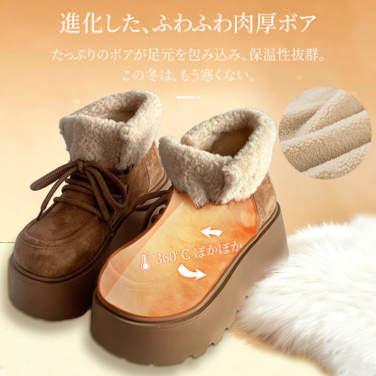 進化版肉厚ボア詳細 ふわふわの質感で360度足元を保温する防寒ブーツ