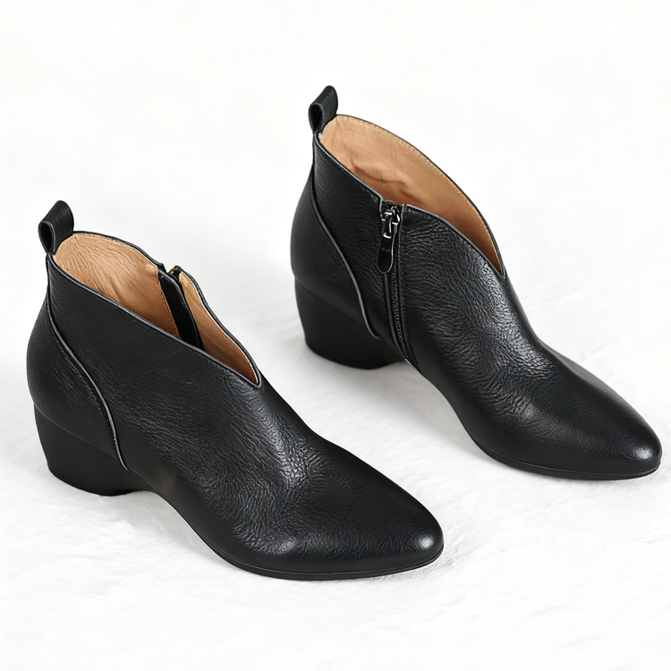 Vカットで脚長効果｜履き心地抜群の通勤ブーツ - 1011060318 - emiwalk