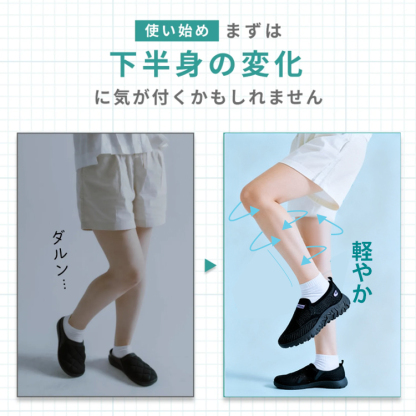 正しい靴選びで姿勢を整え下半身の軽やかさを引き出す厚底スニーカーの効果イメージ