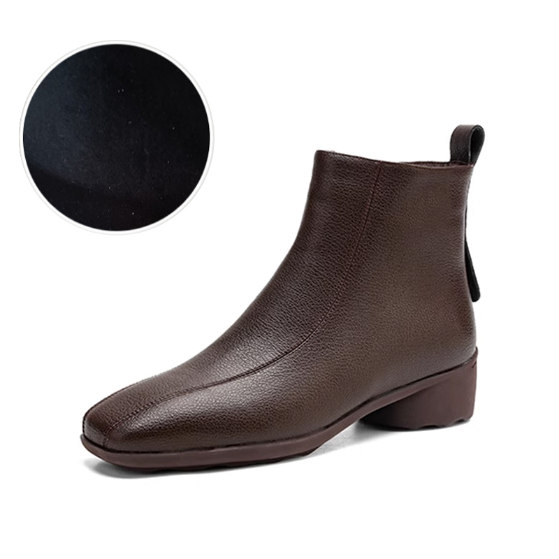 ソフトレザーミドルブーツ （ブラック） -fitfit(フィットフィット