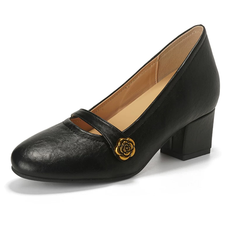 防水 パンプス 8cmアップ チャンキーヒール 厚底 痛くない 疲れにくい