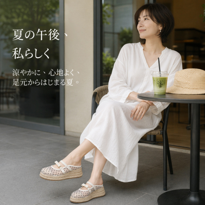 厚底バーケンミュールシューズ レディース