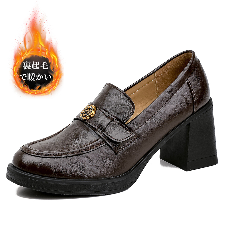 7cmヒールアップのローファー｜単裏・裏起毛の2タイプ 脚長効果で· ロングアウターとも好相性 - 1011404808 - emiwalk