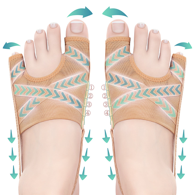 【母趾外反用トゥセパレーター】柔らかシリコン製｜昼夜OK・ベージュ（Sサイズ or Lサイズ 選択可｜左右セット） - 1011056002 - emiwalk