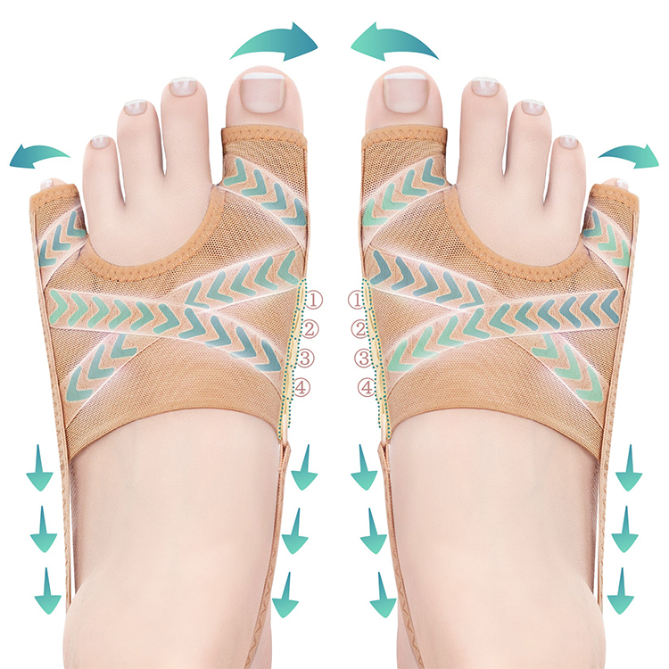 【母趾外反用トゥセパレーター】柔らかシリコン製｜昼夜OK・ベージュ（Sサイズ or Lサイズ 選択可｜左右セット） - 1011056002 - emiwalk