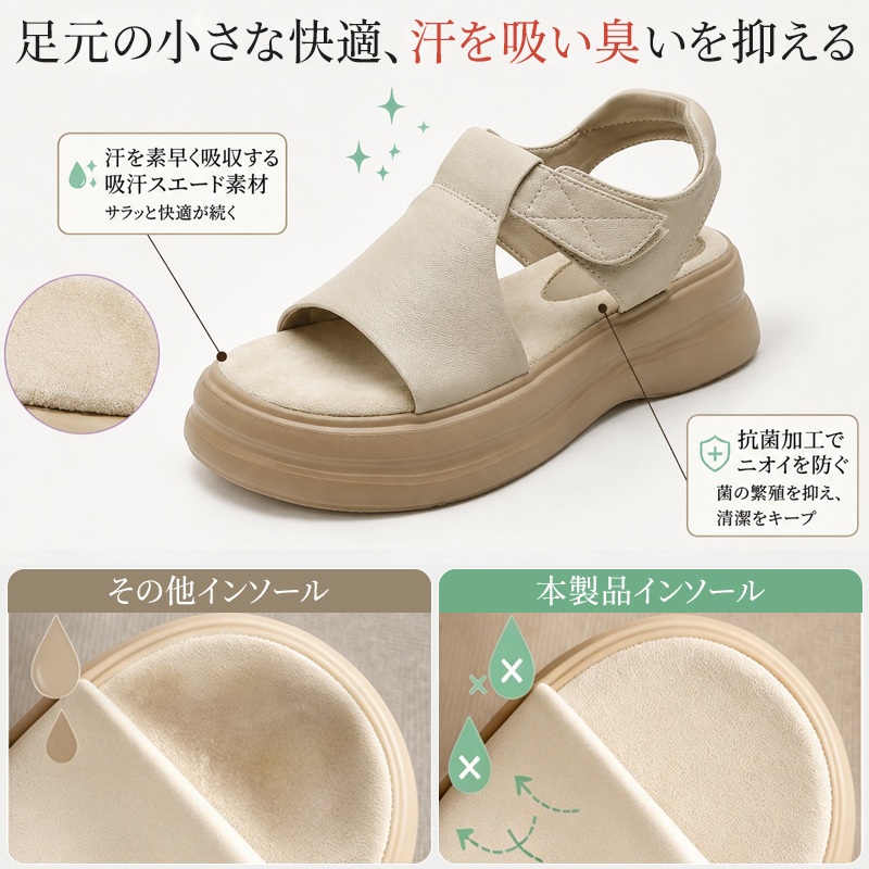 吸汗抗菌インソール 汗を吸い匂いを抑えるクッション
