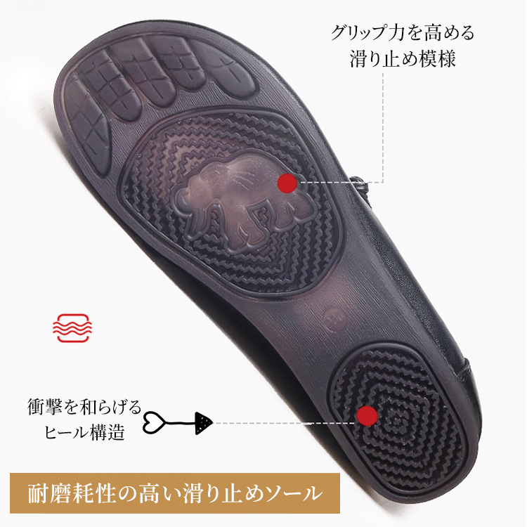 吸湿性の良い豚革製インソールのクローズアップ 長時間履いても疲れにくいクッション