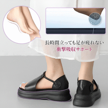 5cmヒールのサンダル｜幅広い足にもぴったり｜自然に脚を長く見せます - 1010253113 - emiwalk