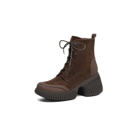 厚底紐付きカジュアルシューズ｜8cmの高さアップ、履き心地がよく疲れにくい| 単層と裏起毛の2種類から選べます