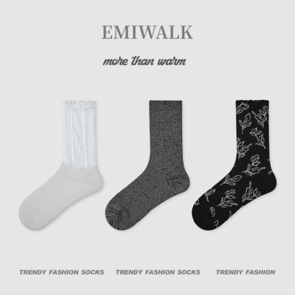 チェックドット柄ソックス-emiwalk