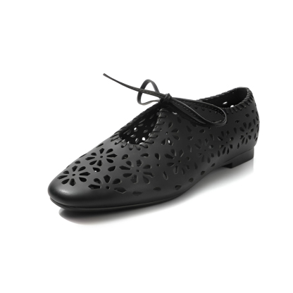 Eオープンワークレースマリージェーンシューズ