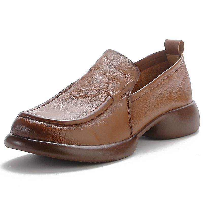 Emiwalk 太いヒールのローファー ラウンドトゥ - 1010899248 - emiwalk