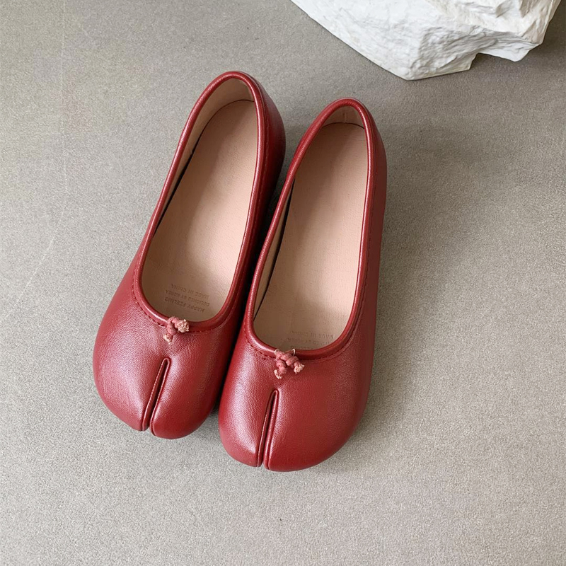 4cmインヒールレザー足袋スリッポン