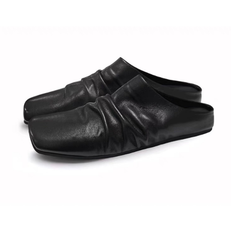 Emiwalk ドレープレザー スクエアトゥミュール - 1010857330 - emiwalk