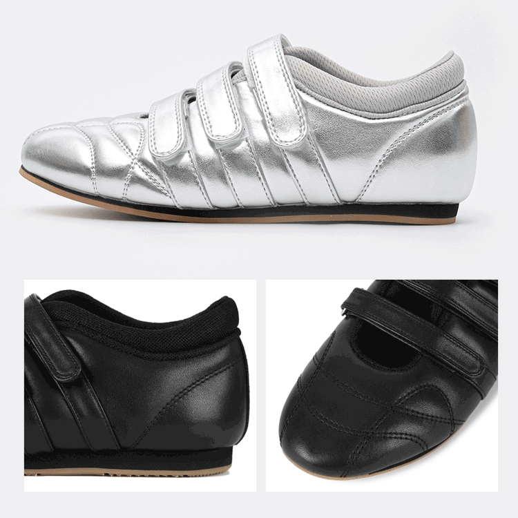 洗練されたミニマルデザイン 3連ストラップとキルティング加工のディテール