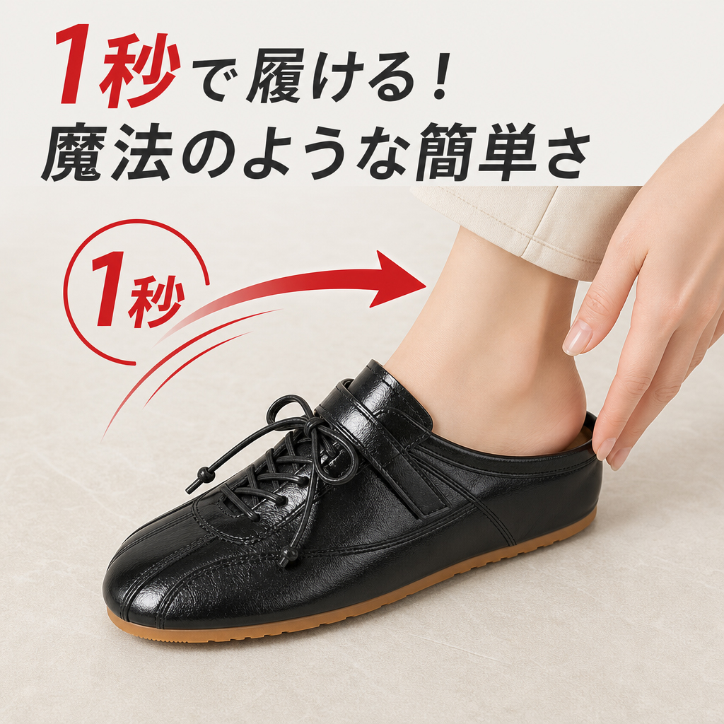 本革風スニーカーミュール 4cmヒールサボサンダル - Emiwalk – emiwalk