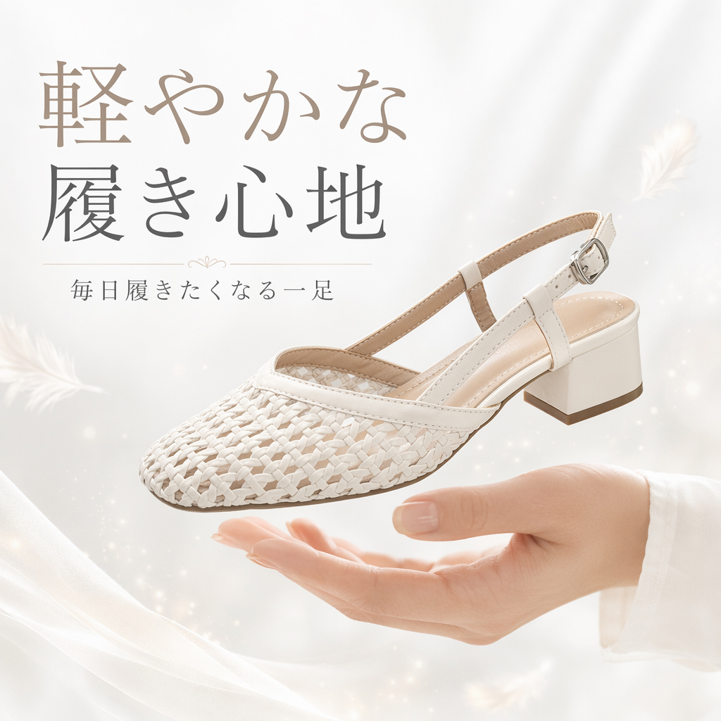 フレンチ風 編み込み トゥシューズ サンダル