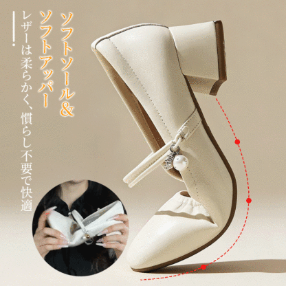 ソフトソール＆アッパー仕様 驚くほど柔らかく慣らし履き不要で足に馴染むパンプスの柔軟性